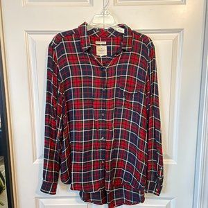 American Eagle Women's Boyfriend Fit Flannel Shirt